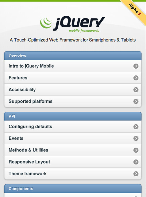 jQuery Mobile Alpha 3