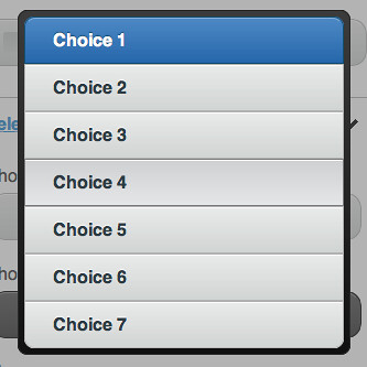Sample jQuery Mobile Selection Dialog